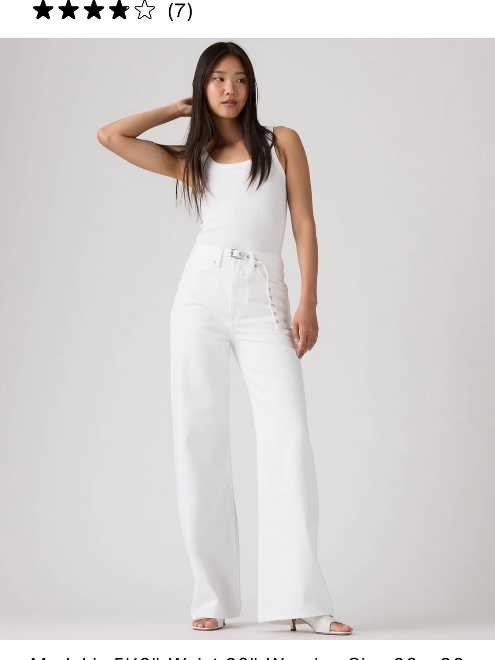 Levi's White Ribcage Wide Leg Jeans 31/32